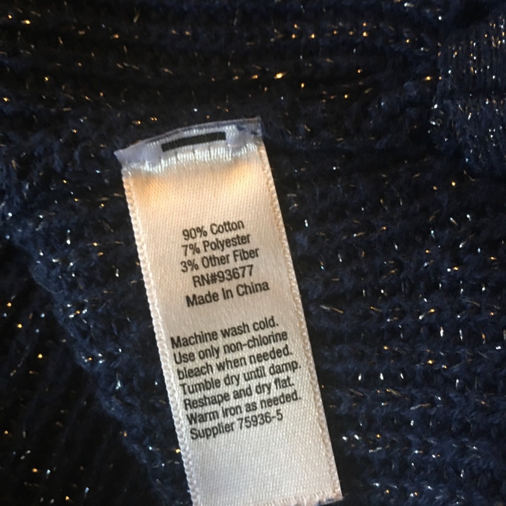 a.n.a. A New Approach Navy Blue Sparkle Sweater Tunic Size S - Picture 10 of 12